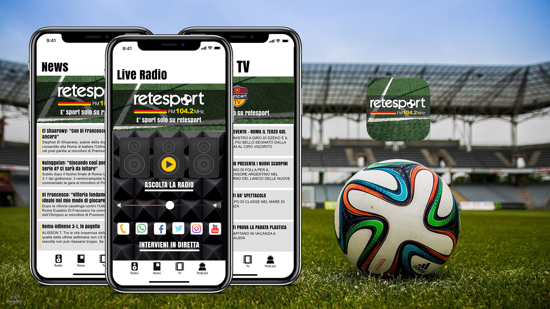 applicazione mobile ios e androi retesport e radiosei